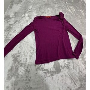 Sinclaire Sweater Women's Size Medium Magenta Budded Shoulder Long Sleeve EUC